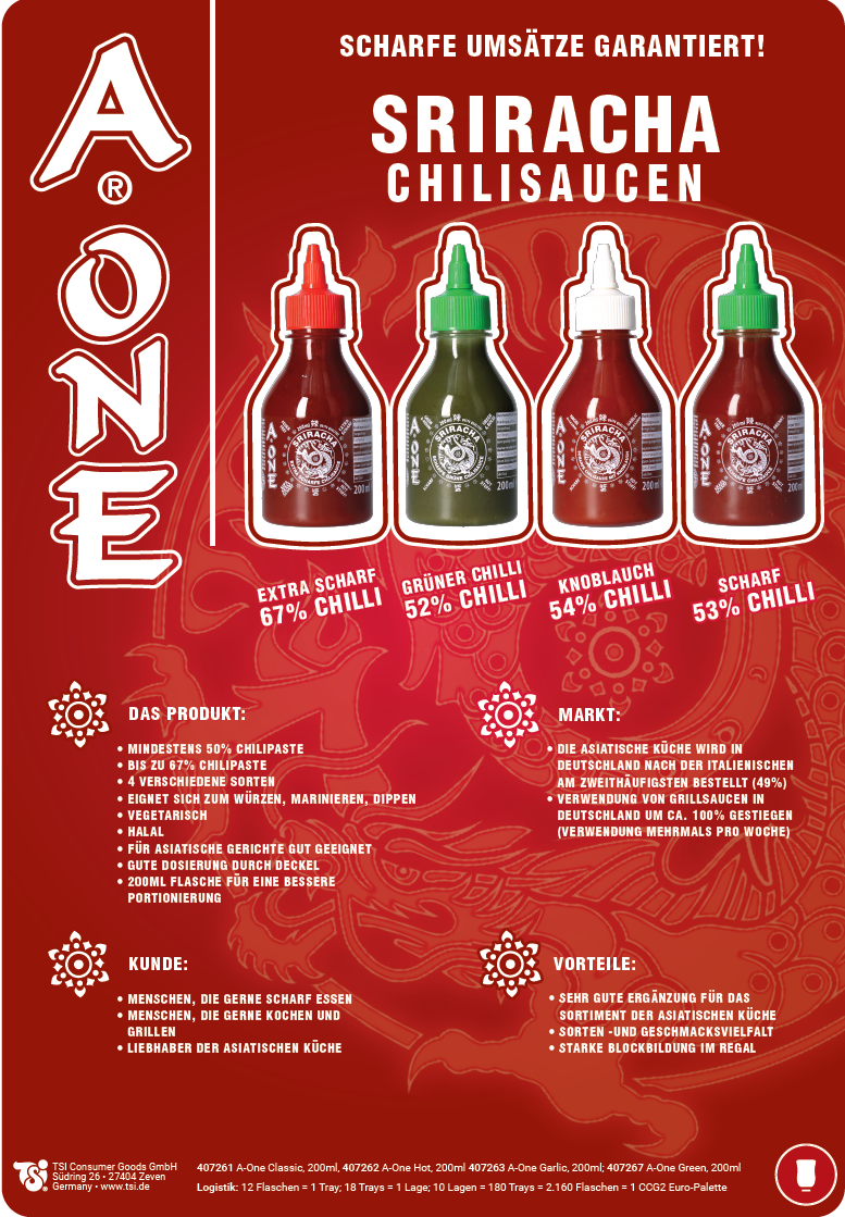 Onoff Sauce Sriracha Thaï bio 200 ml chez Violey