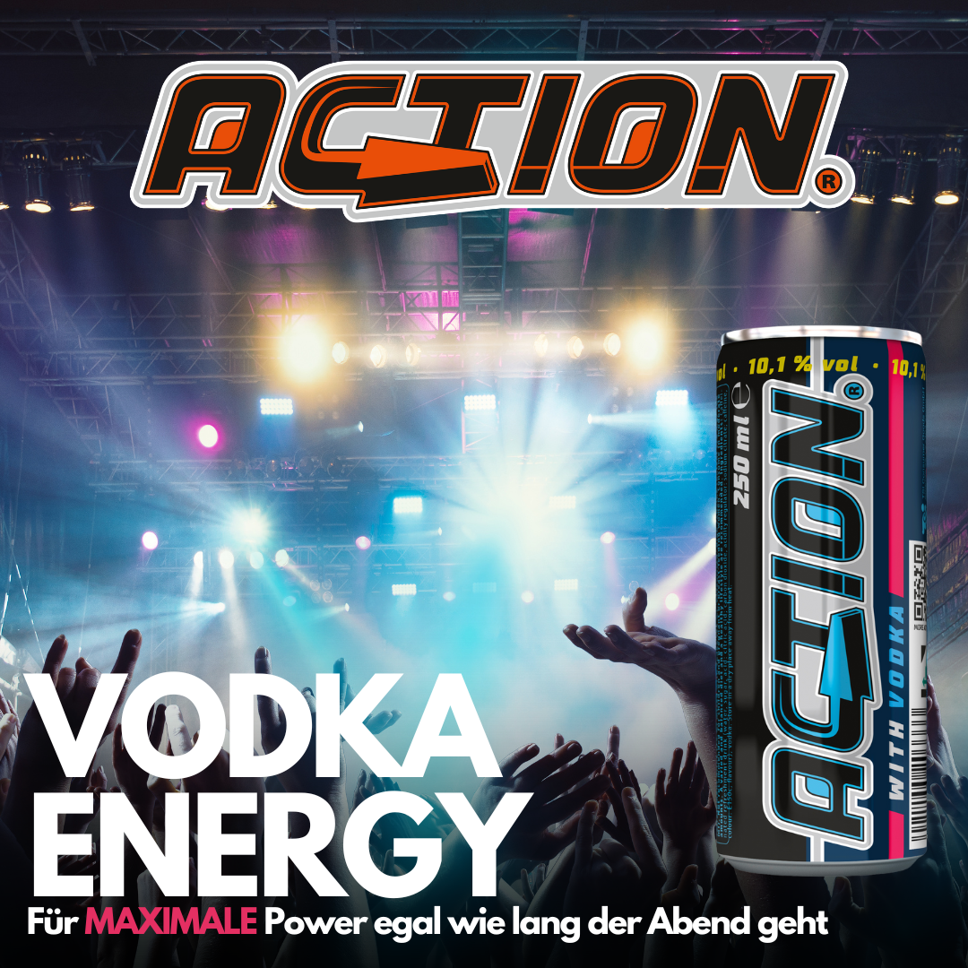 Neues aus dem Bereich Getränke: ACT!ON Energy mit Vodka